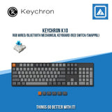 KEYCHRON K10 RGB WIRED/BLUETOOTH MECHANICAL KEYBOARD (RED SWITCH/SWAPPBL)