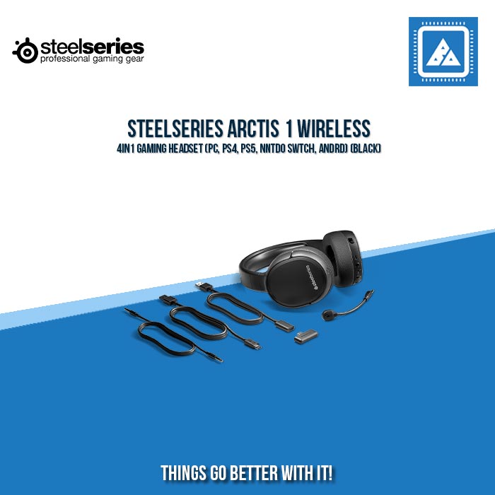 STEELSERIES ARCTIS 1 WIRELESS 4IN1 GAMING HEADSET (PC, PS4, PS5, NNTDO SWTCH, ANDRD) (BLACK)