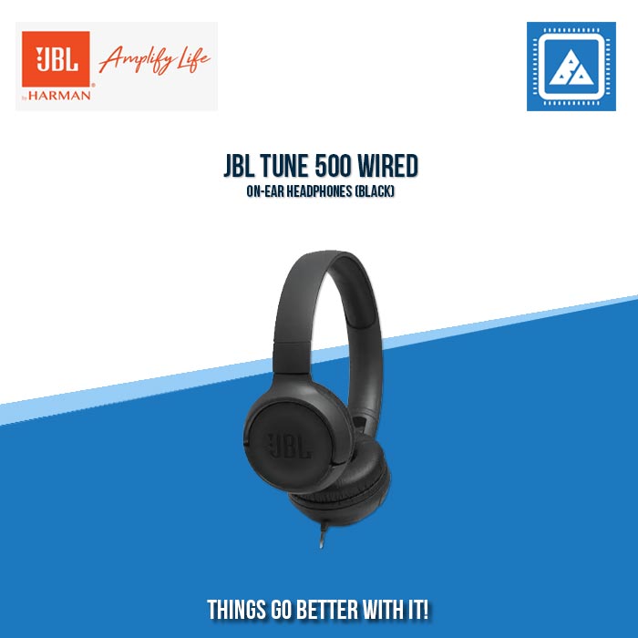 JBL TUNE 500 WIRED ON-EAR HEADPHONES (BLACK)
