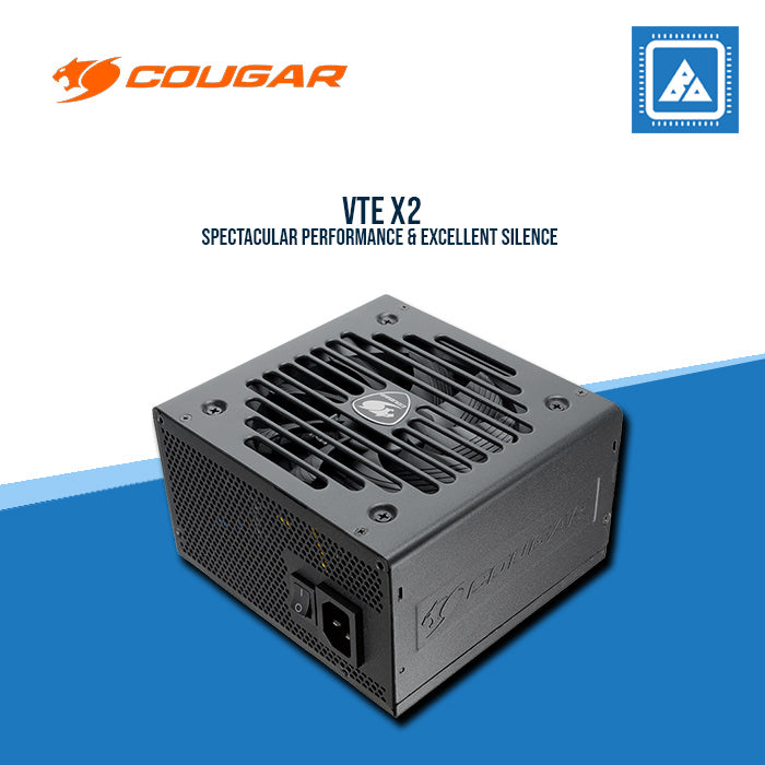 COUGAR VTE X2 750W ARGB 80+ BRONZE POWER SUPPLY/ FIX OUTPUT FLAT CABLE W/ APFC (120MM FAN)