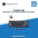 KEYCHRON K14 RGB WIRED/BLUETOOTH 70% TKL MECHANICAL KEYBOARD (BLUE SWITCH/SWAPPBL)