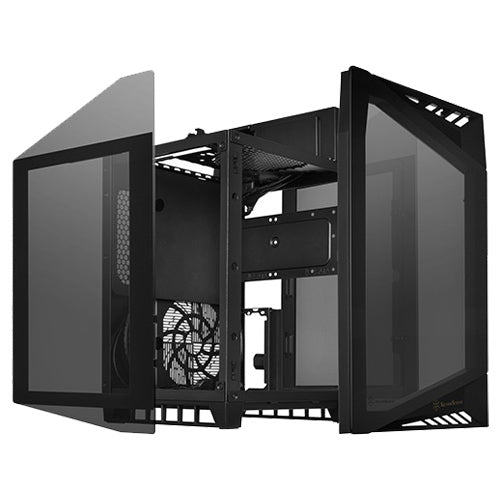 Lucid 03 Mini-ITX case with three sided tempered glass and 90 degree rotated motherboard layout