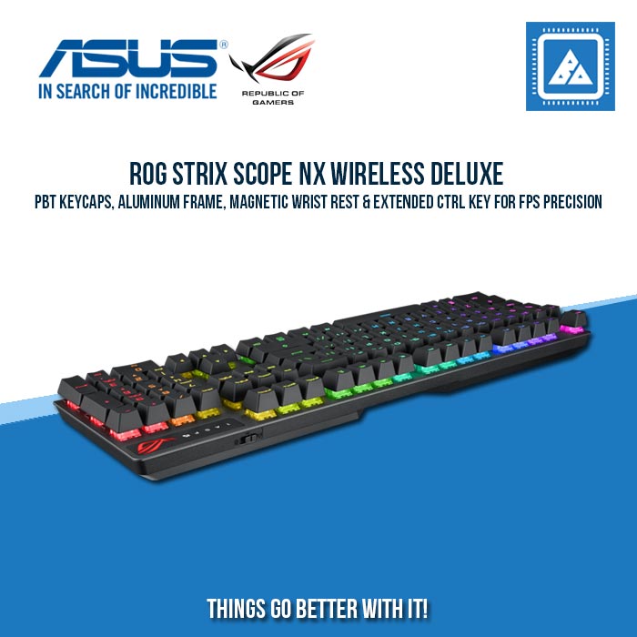 ASUS ROG STRIX SCOPE NX WIRELESS DELUXE RGB MECHANICAL GAMING KEYBOARD (BLUE SWITCH)