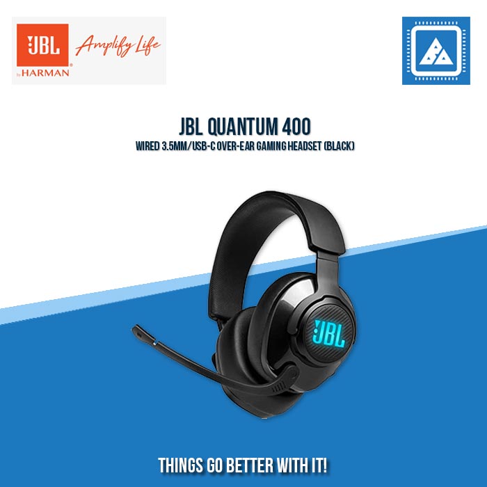 JBL QUANTUM 400 WIRED 3.5MM/USB-C OVER-EAR GAMING HEADSET (BLACK)