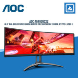 AOC AG493UCX2 48.8" DUAL QHD LED CURVED GAMING MONITOR 1MS 165HZ WLMNT (3XHDMI, DP, TYPE-C, USB3.1)
