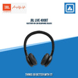 JBL LIVE 400BT BLUETOOTH ON-EAR HEADPHONES (BLACK)