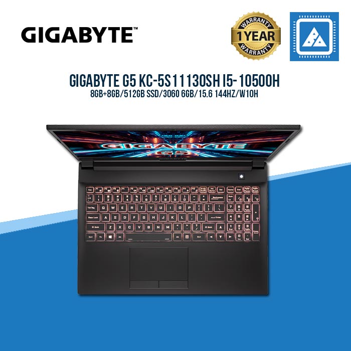 Gigabyte G5 KC 5S11130SH - 15.6in FHD 144Hz, Core i5-10500H | 16GB RAM | 512GB PCIe SSD | RTX 3060 6GB GDDR6 | Win10