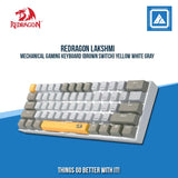 REDRAGON LAKSHMI MECHANICAL GAMING KEYBOARD (BROWN SWITCH) YELLOW WHITE GRAY
