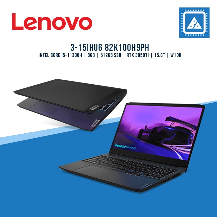 LENOVO NB LEN 3-15IHU6 82K100H9PH BK I5-11300H,8GB,512GB SSD,RTX3050TI,WIN10H+OFC TRIAL