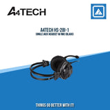A4TECH HS-28I-1 SINGLE JACK HEADSET W/MIC (BLACK)