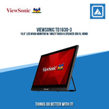 VIEWSONIC TD1630-3 15.6" LED WXGA MONITOR W/ MULTI TOUCH & SPEAKER (DB15, HDMI)