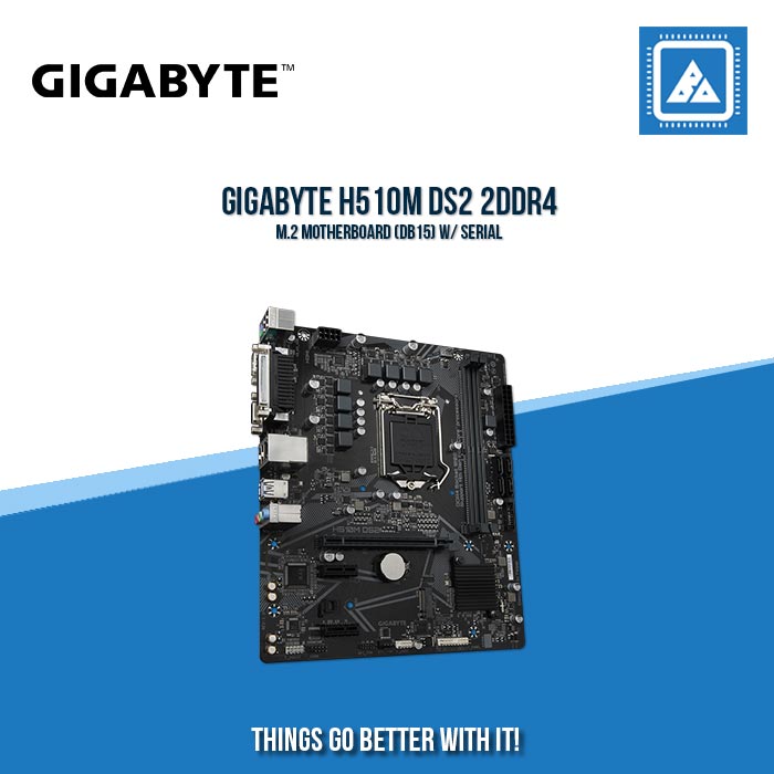 GIGABYTE H510M DS2 2DDR4 M.2 MOTHERBOARD (DB15) W/ SERIAL