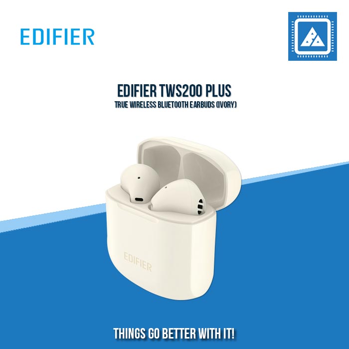 EDIFIER TWS200 PLUS TRUE WIRELESS BLUETOOTH EARBUDS (IVORY)