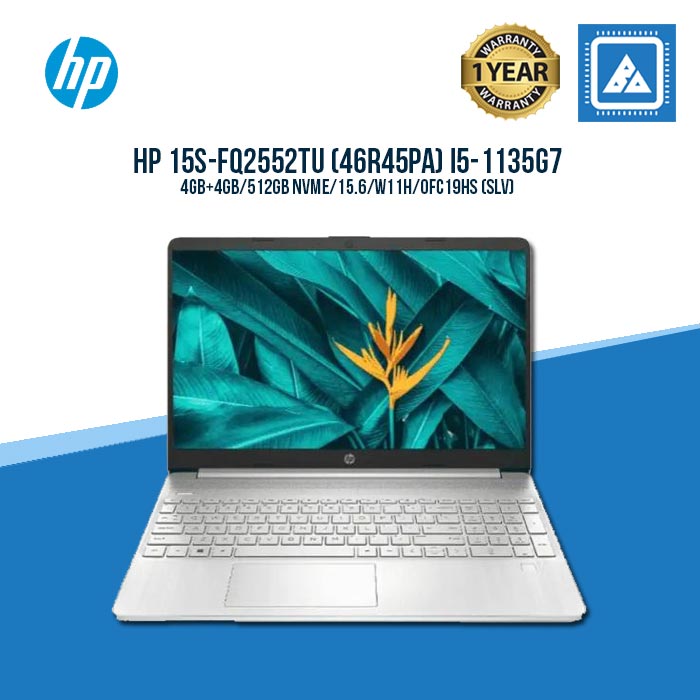 HP 15S-FQ2552TU (46R45PA) I5-1135G7 | 4GB+4GB | 512GB NVME | 15.6 Inches