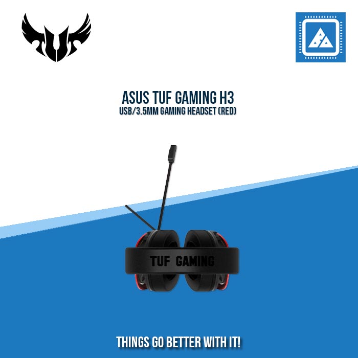 ASUS TUF GAMING H3 USB/3.5MM GAMING HEADSET (RED)