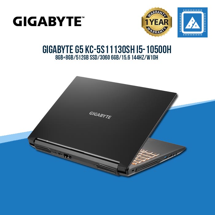 Gigabyte G5 KC 5S11130SH - 15.6in FHD 144Hz, Core i5-10500H | 16GB RAM | 512GB PCIe SSD | RTX 3060 6GB GDDR6 | Win10