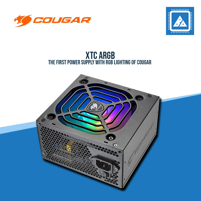 COUGAR PSU XTC ARGB 550W 80+ NON-MODULAR GAMING POWER SUPPLY (BLACK CABLE)