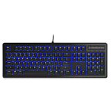 SteelSeries Apex 100 Gaming Keyboard - Tactile & Silent - Blue LED Backlit - Splash Resistant - Media Controls