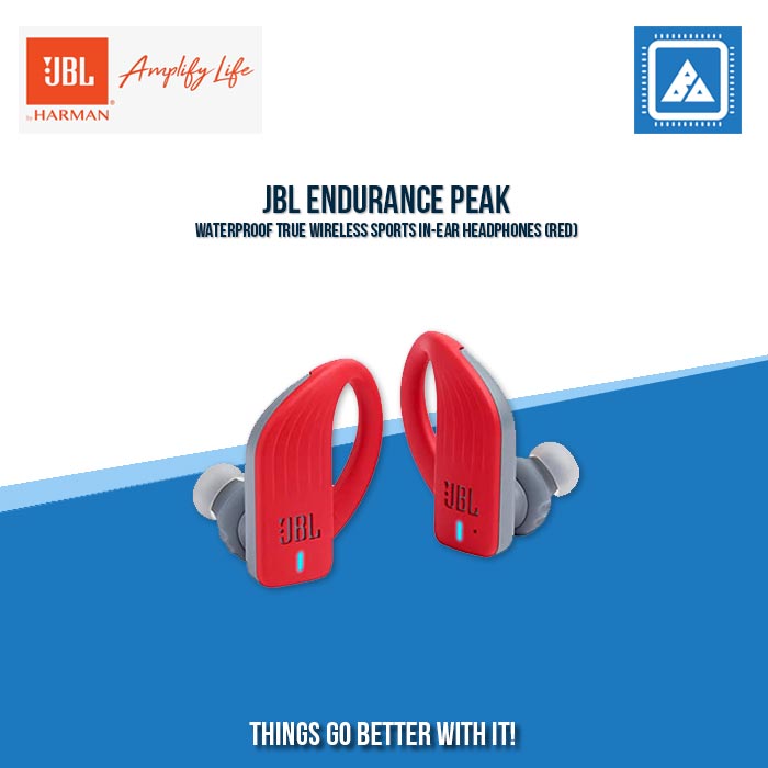 JBL ENDURANCE PEAK WATERPROOF TRUE WIRELESS SPORTS IN-EAR HEADPHONES (RED)