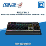 ASUS ROG CLAYMORE II RGB MECHANICAL WIRED/WRLSS GAMING KB W/ DETACHABLE NUMPAD (BLUE SWITCH)