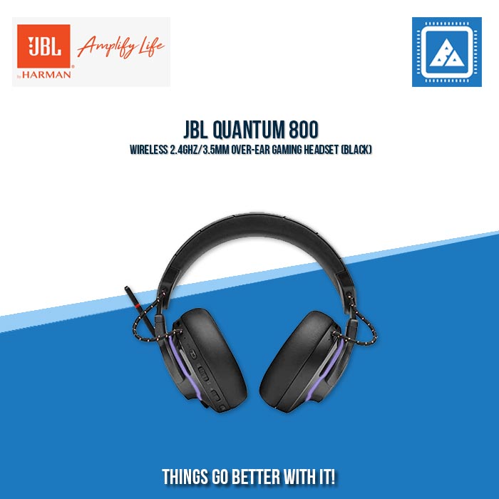 JBL QUANTUM 800 WIRELESS 2.4GHZ/3.5MM OVER-EAR GAMING HEADSET (BLACK)