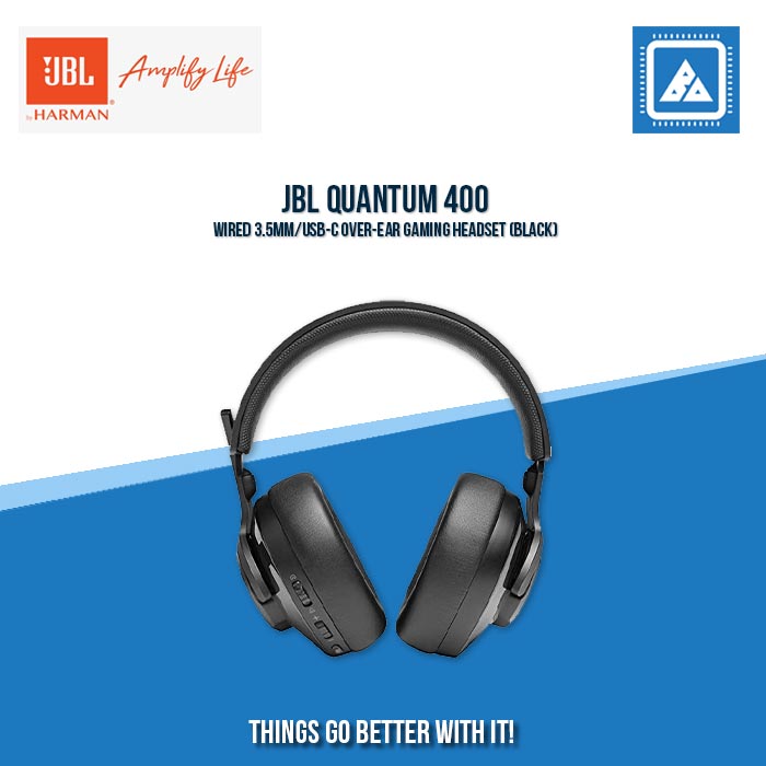 JBL QUANTUM 400 WIRED 3.5MM/USB-C OVER-EAR GAMING HEADSET (BLACK)