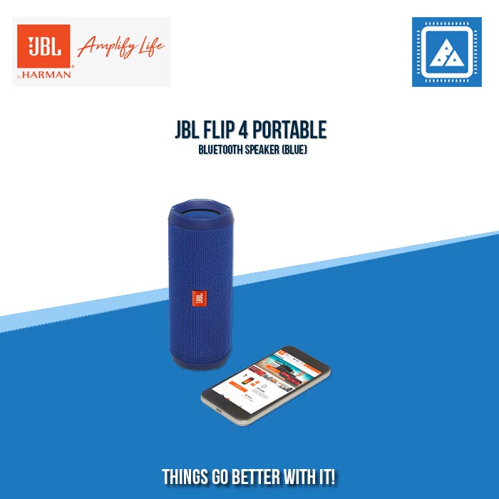 JBL FLIP 4 PORTABLE BLUETOOTH SPEAKER (BLUE)