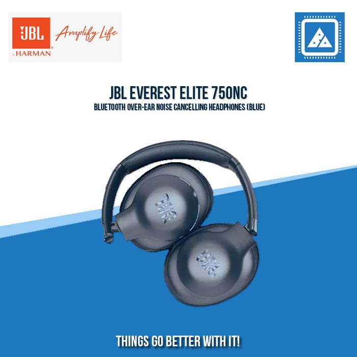 JBL EVEREST ELITE 750NC BLUETOOTH OVER-EAR NOISE CANCELLING HEADPHONES (BLUE)