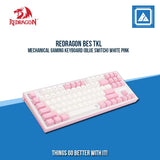 REDRAGON BES TKL MECHANICAL GAMING KEYBOARD (BLUE SWITCH) WHITE PINK|PINK WHITE