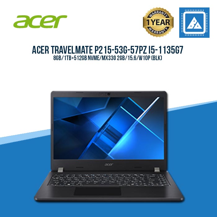 ACER TRAVELMATE P215-53G-57PZ | I5-1135G7 | 8GB | 1TB+512GB NVME | MX330 2GB | BEST FOR STUDENTS AND FREELANCERS LAPTOP