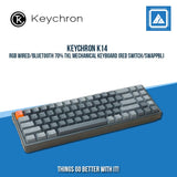 KEYCHRON K14 RGB WIRED/BLUETOOTH 70% TKL MECHANICAL KEYBOARD (RED SWITCH/SWAPPBL)