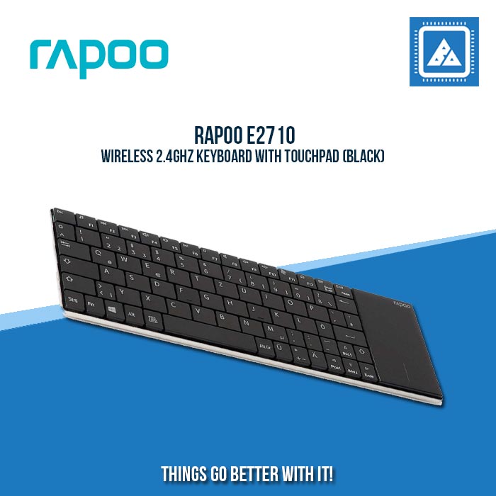 RAPOO E2710 WIRELESS 2.4GHZ KEYBOARD WITH TOUCHPAD (BLACK)