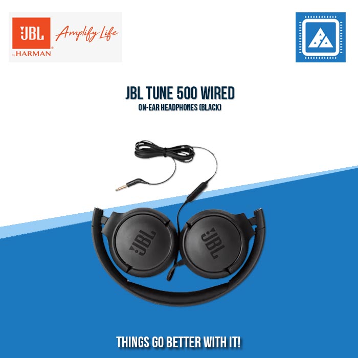 JBL TUNE 500 WIRED ON-EAR HEADPHONES (BLACK)