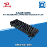 REDRAGON DRACONIC PRO TRI-MODE RGB MECHANICAL KEYBOARD (BROWN SWITCH) BLACK