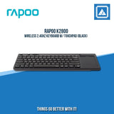 RAPOO K2800 WIRELESS 2.4GHZ KEYBOARD W/ TOUCHPAD (BLACK)
