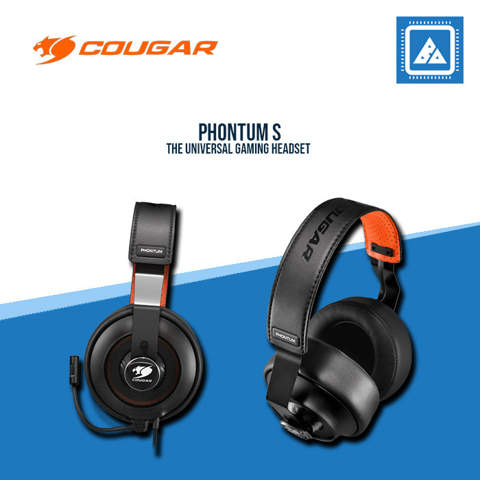 COUGAR PHONTUM S DUAL CHAMBER SYSTEM GAMING HEADSET W/ DETACHABLE MIC 3.5MM