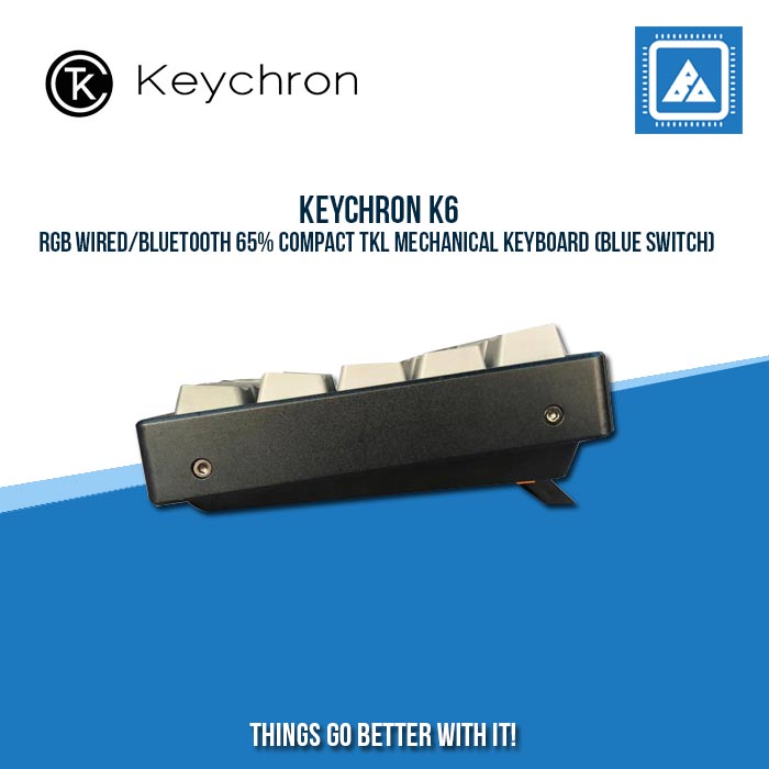 KEYCHRON K6 RGB WIRED/BLUETOOTH 65% COMPACT TKL MECHANICAL KEYBOARD (BLUE SWITCH)