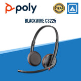 Plantronics Blackwire 3225 USB-A Headset, On-Ear Mono Headset, Wired