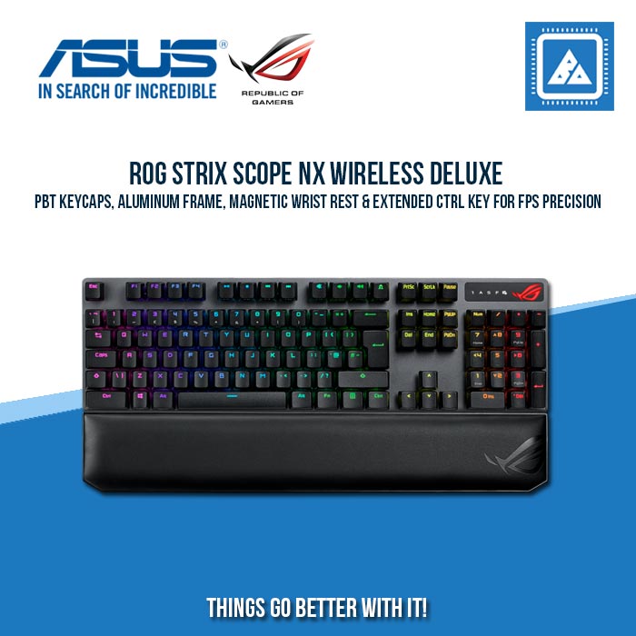 ASUS ROG STRIX SCOPE NX WIRELESS DELUXE RGB MECHANICAL GAMING KEYBOARD (BLUE SWITCH)