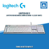 LOGITECH G813 LIGHTSYNC RGB MECHANICAL GAMING KEYBOARD - GL CLICKY (WHITE)