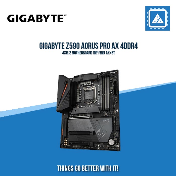 GIGABYTE Z590 AORUS PRO AX 4DDR4 4XM.2 MOTHERBOARD (DP) WIFI AX+BT