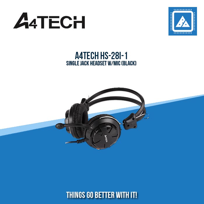 A4TECH HS-28I-1 SINGLE JACK HEADSET W/MIC (BLACK)