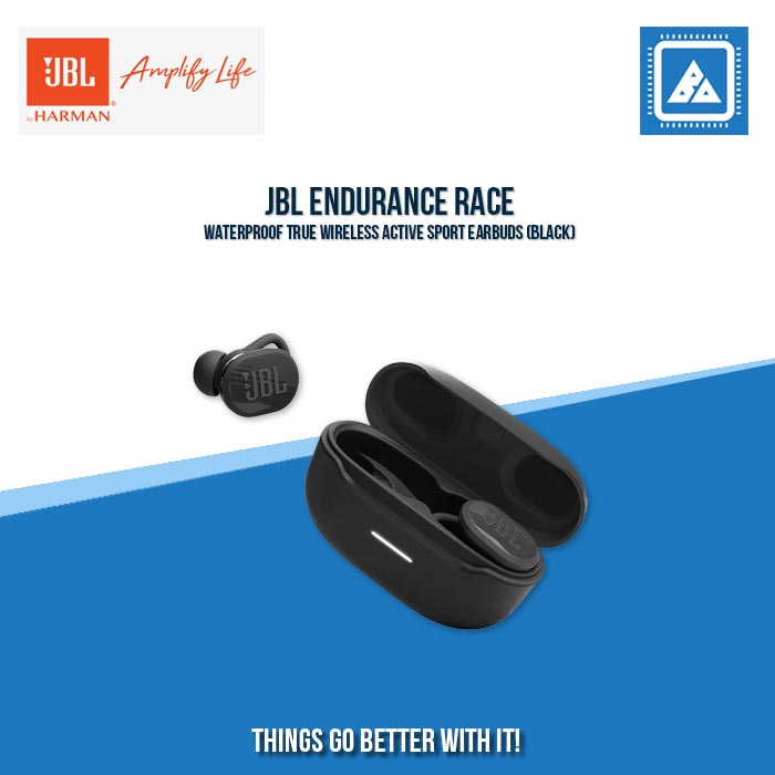 JBL ENDURANCE RACE WATERPROOF TRUE WIRELESS ACTIVE SPORT EARBUDS (BLAC ...