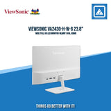 VIEWSONIC VA2430-H-W-6 23.8" WIDE FULL HD LED MONITOR WLMNT (VGA, HDMI)