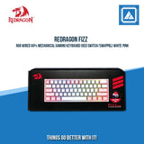 REDRAGON FIZZ RGB WIRED 60% MECHANICAL GAMING KEYBOARD (RED SWITCH/SWAPPBL) WHITE PINK