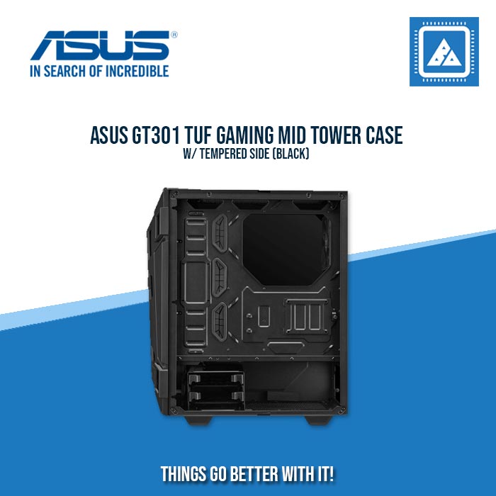 ASUS GT301 TUF GAMING MID TOWER CASE W/ TEMPERED SIDE (BLACK)