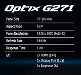 MSI MONITOR Optix G271 27 inches 144hz