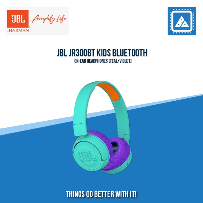 JBL JR300BT KIDS BLUETOOTH ON-EAR HEADPHONES (TEAL/VIOLET)