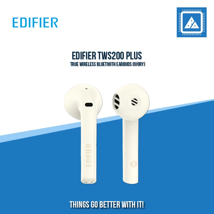 EDIFIER TWS200 PLUS TRUE WIRELESS BLUETOOTH EARBUDS (IVORY)