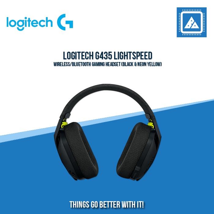 LOGITECH G435 LIGHTSPEED WIRELESS/BLUETOOTH GAMING HEADSET (BLACK & NEON YELLOW)